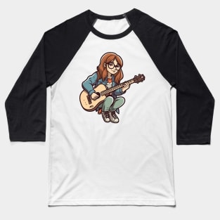 A girl playing her favourite guitar Baseball T-Shirt